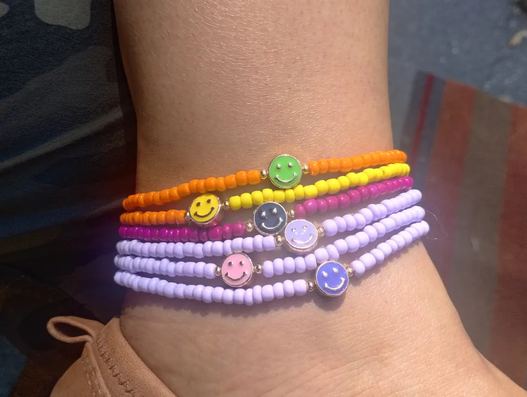 Smiling face anklets